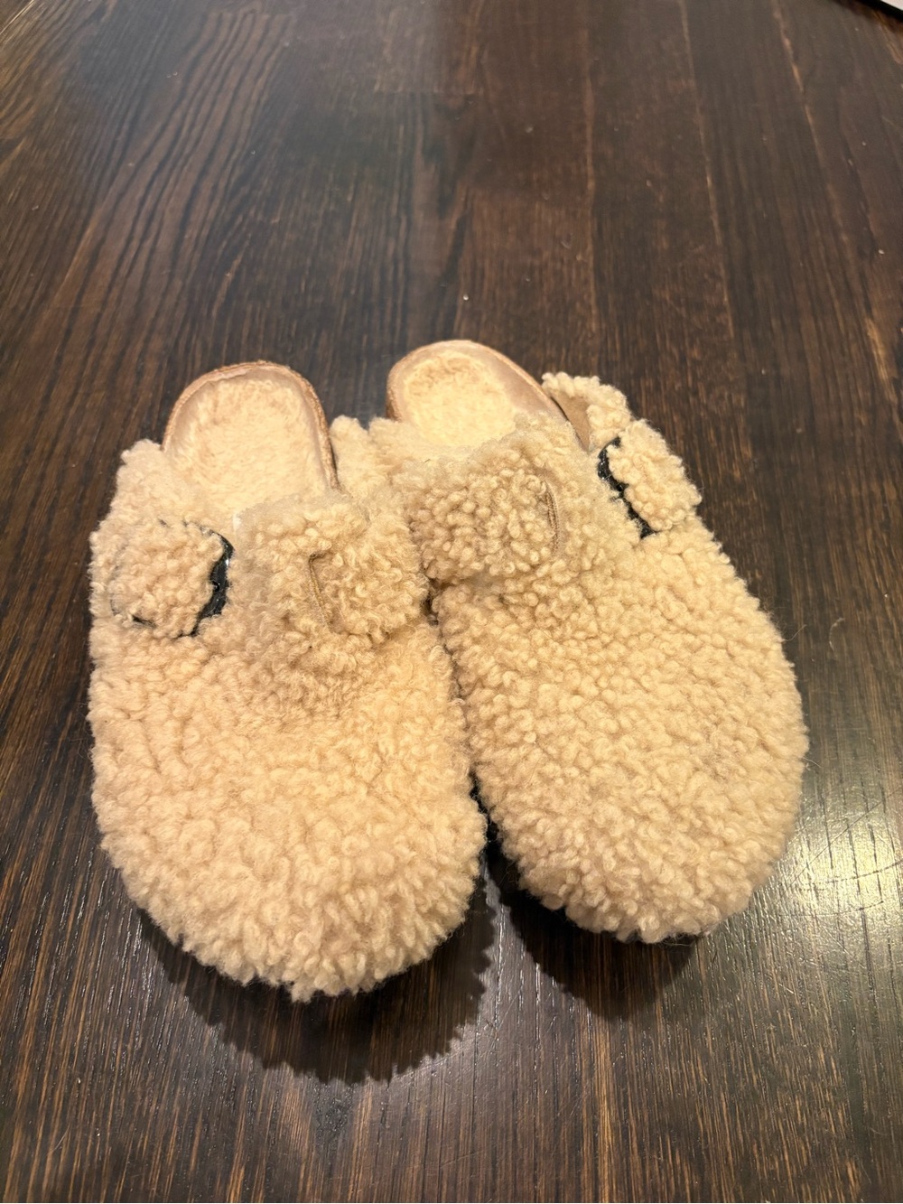 Papillio Cream Sherpa Buckle Slip-On Clog